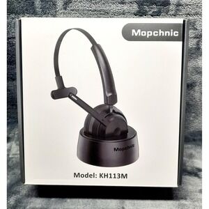 Mopchnic Wireless Headset with Upgraded Microphone AI Noise Canceling Black